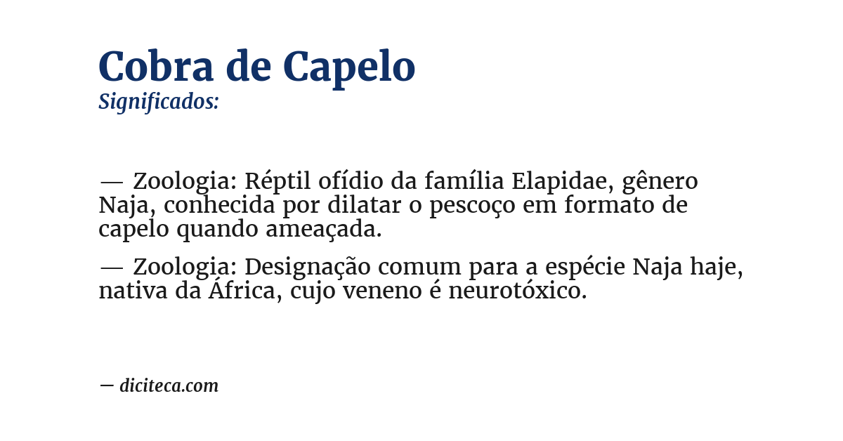 Significado de cobra de capelo