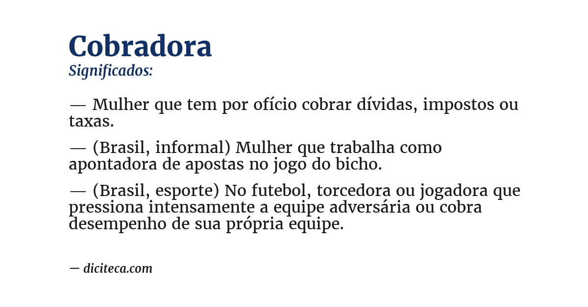 Significado de cobradora