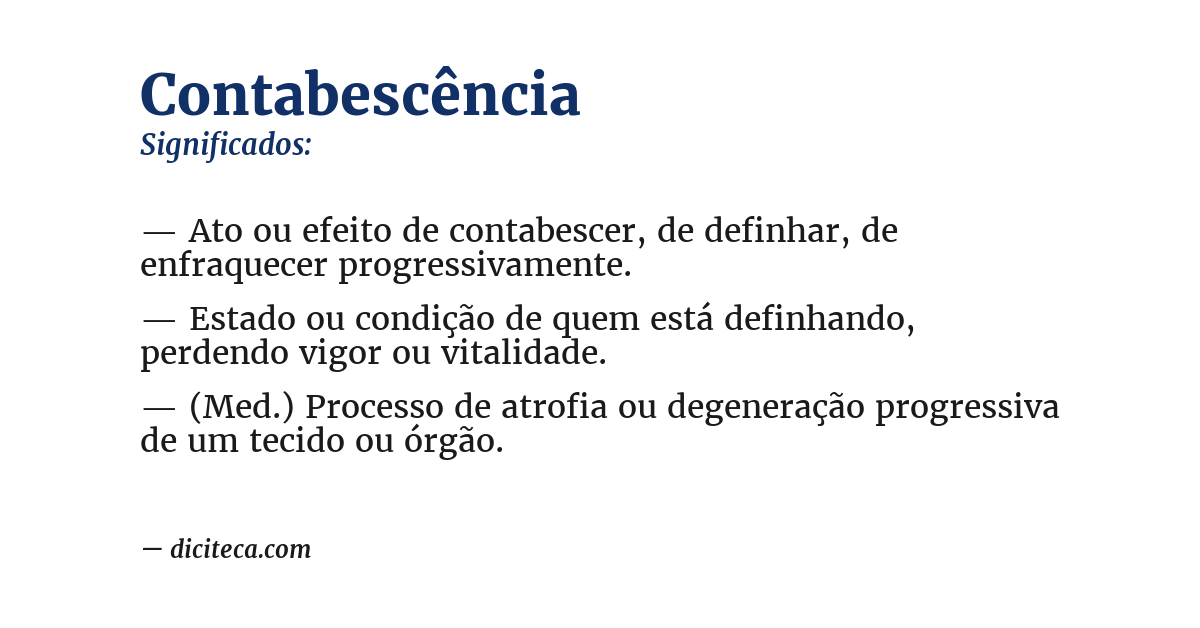 Significado de contabescência