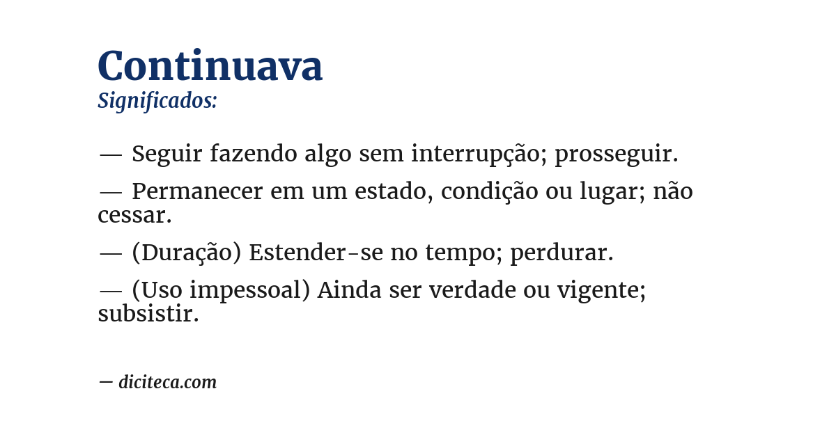 Significado de continuava