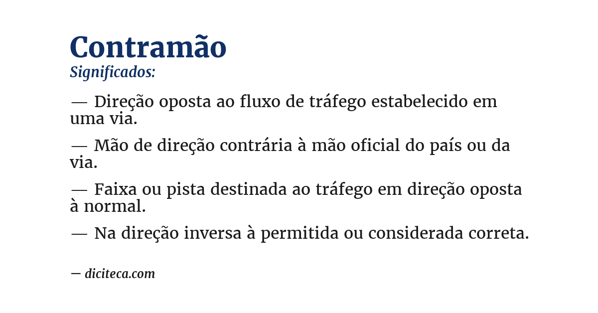 Significado de contramão