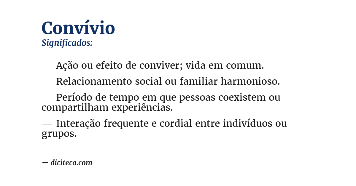 Significado de convívio