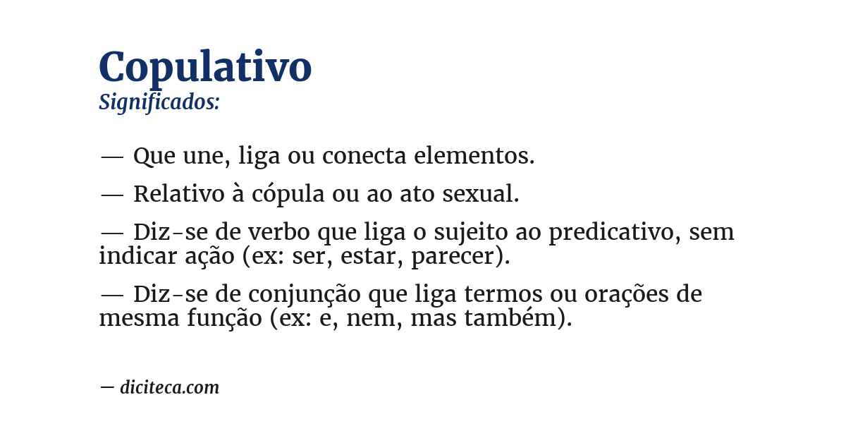Significado de copulativo