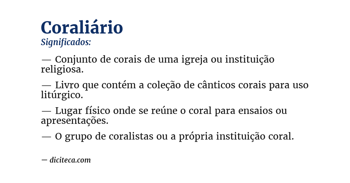 Significado de coraliário