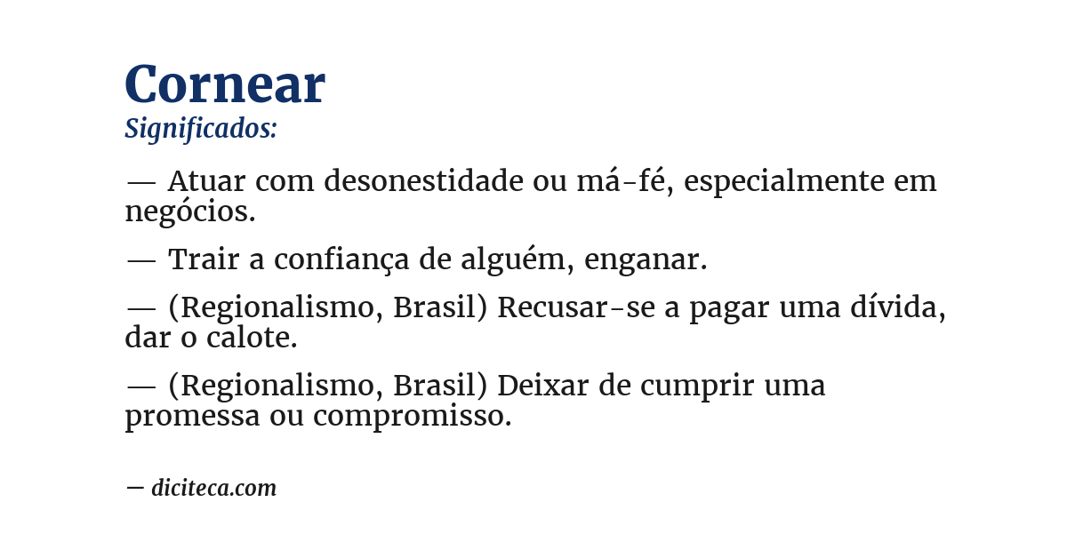 Significado de cornear
