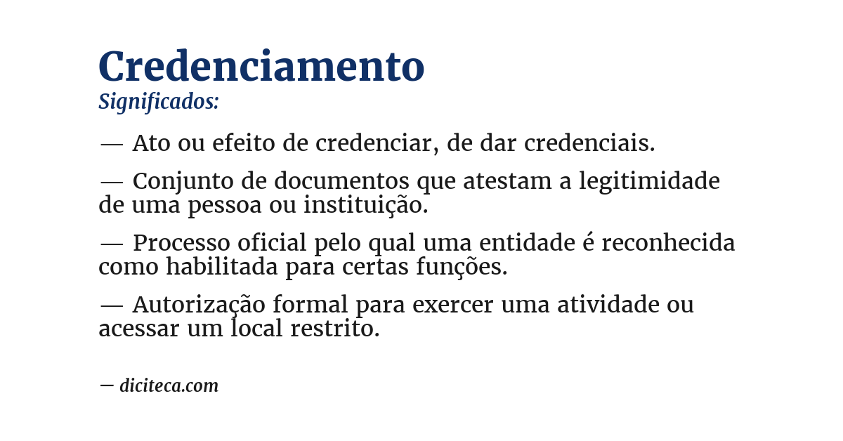 Significado de credenciamento