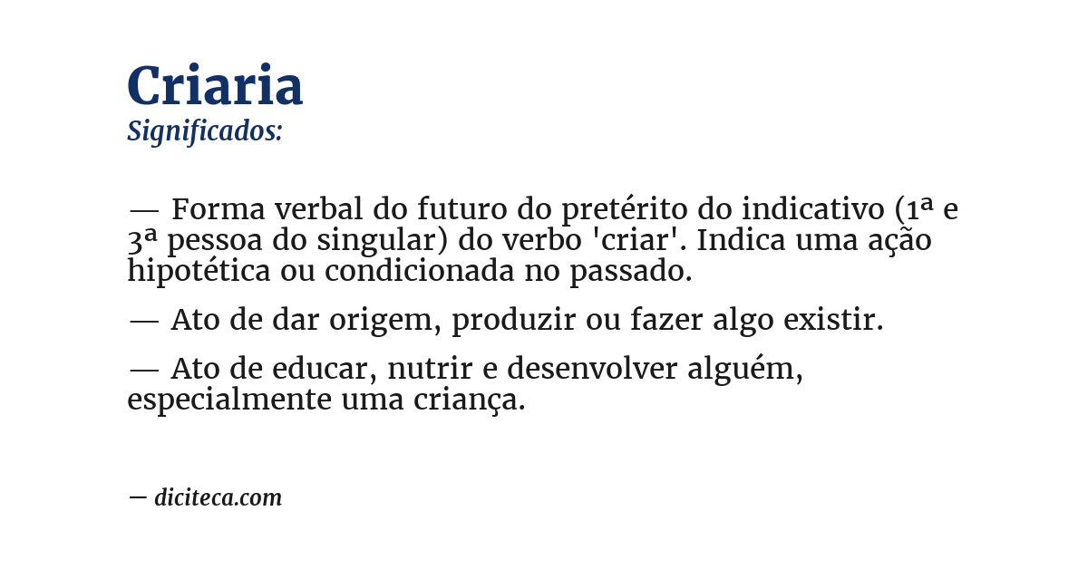 Significado de criaria