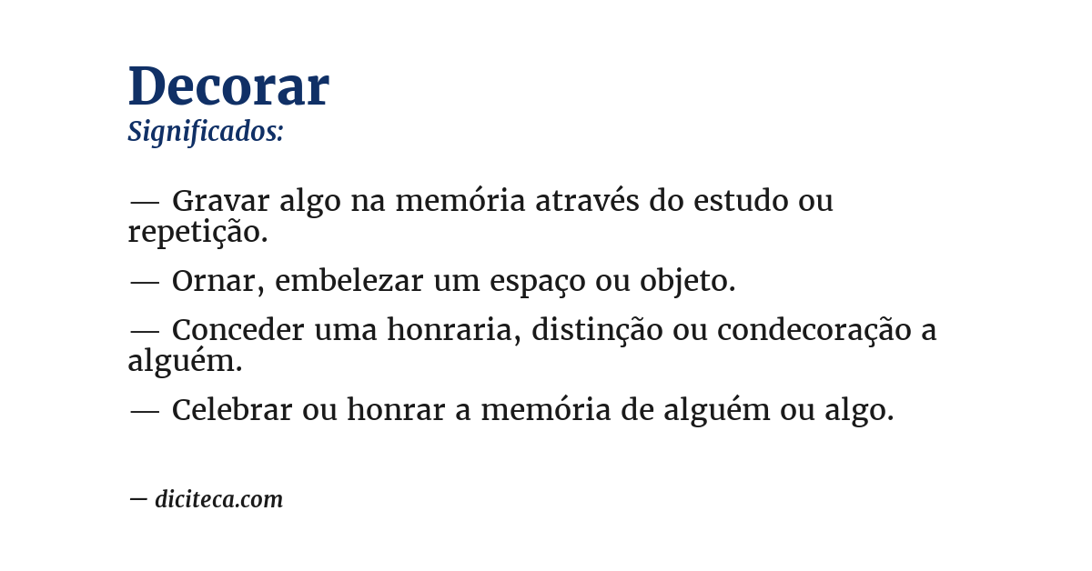 Significado de decorar