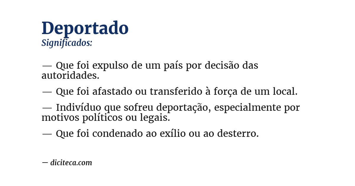 Significado de deportado