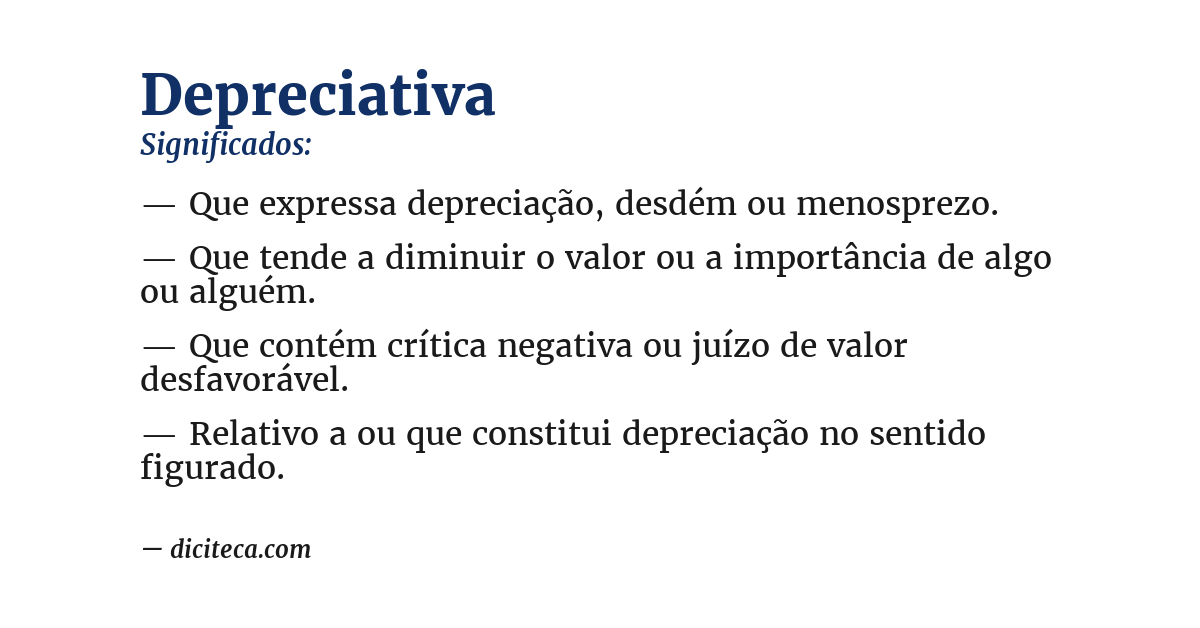 Significado de depreciativa