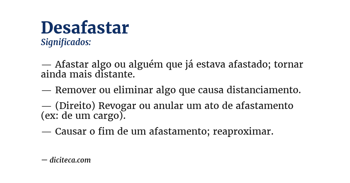 Significado de desafastar