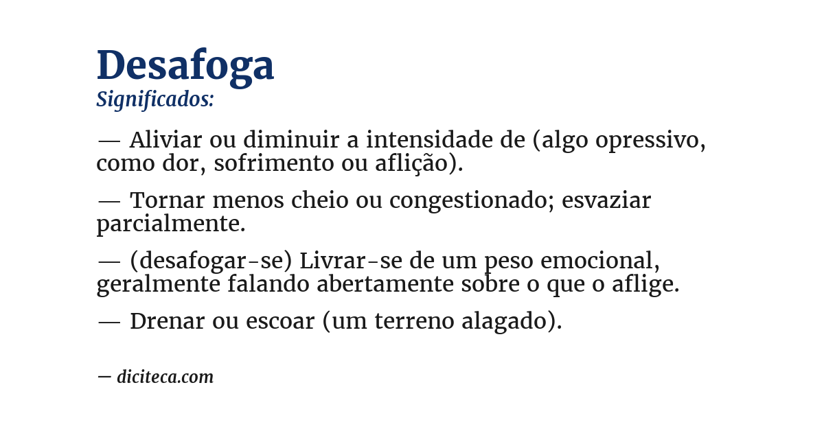 Significado de desafoga