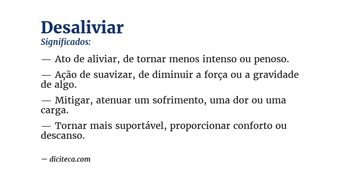 Significado de desaliviar