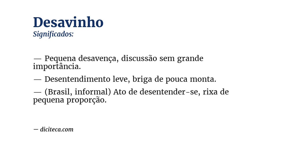 Significado de desavinho