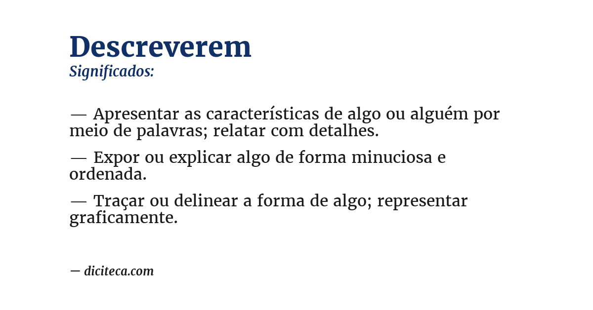 Significado de descreverem