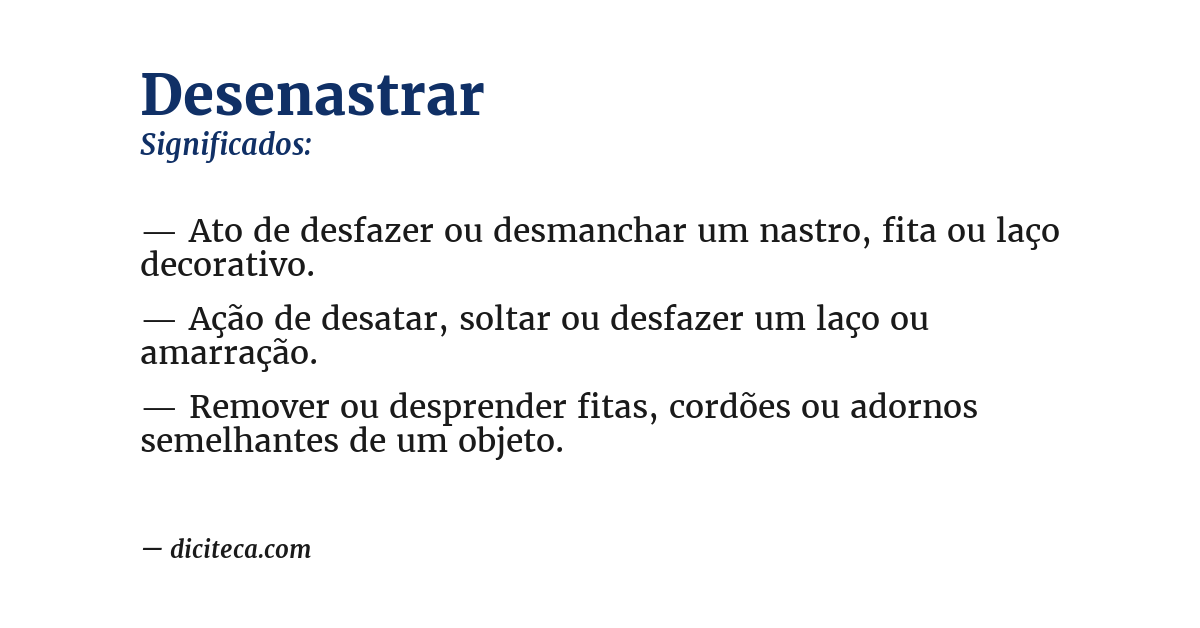 Significado de desenastrar