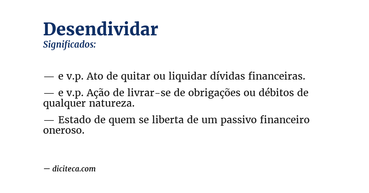Significado de desendividar