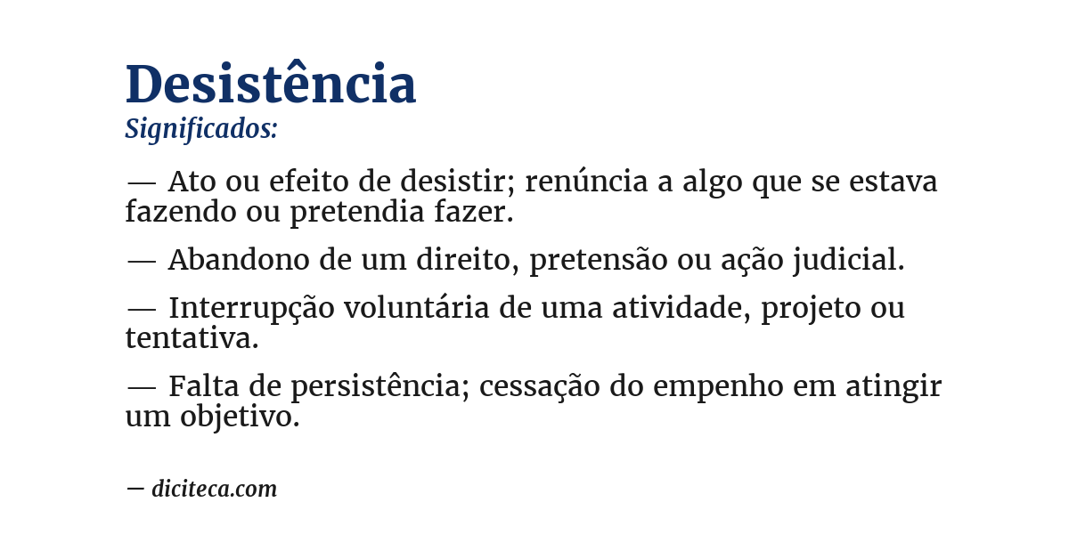 Significado de desistência