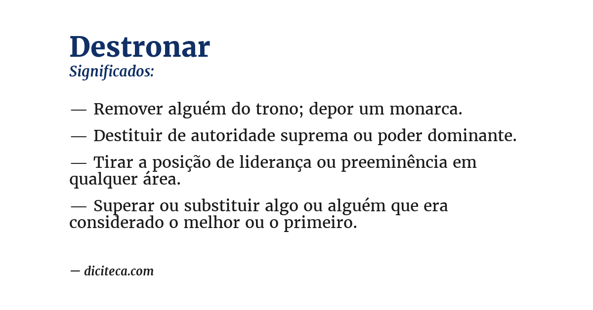 Significado de destronar