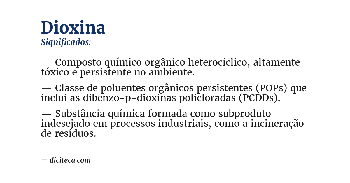 Significado de dioxina
