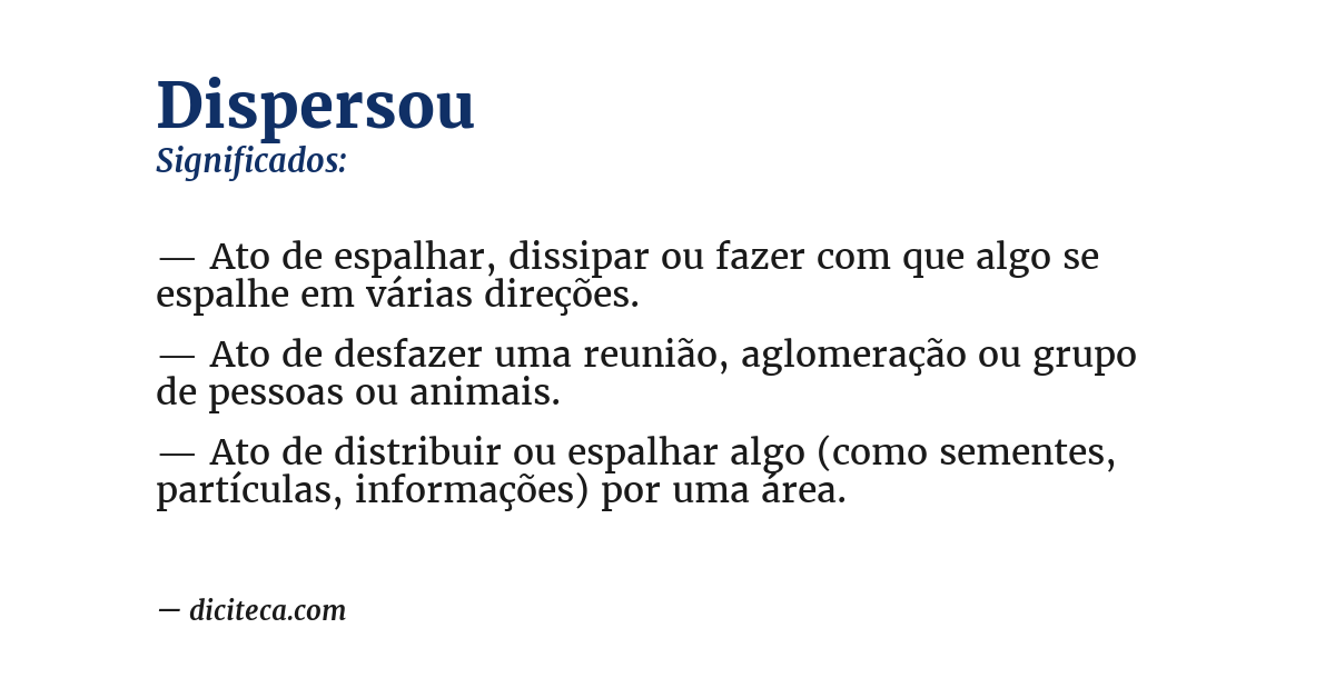 Significado de dispersou