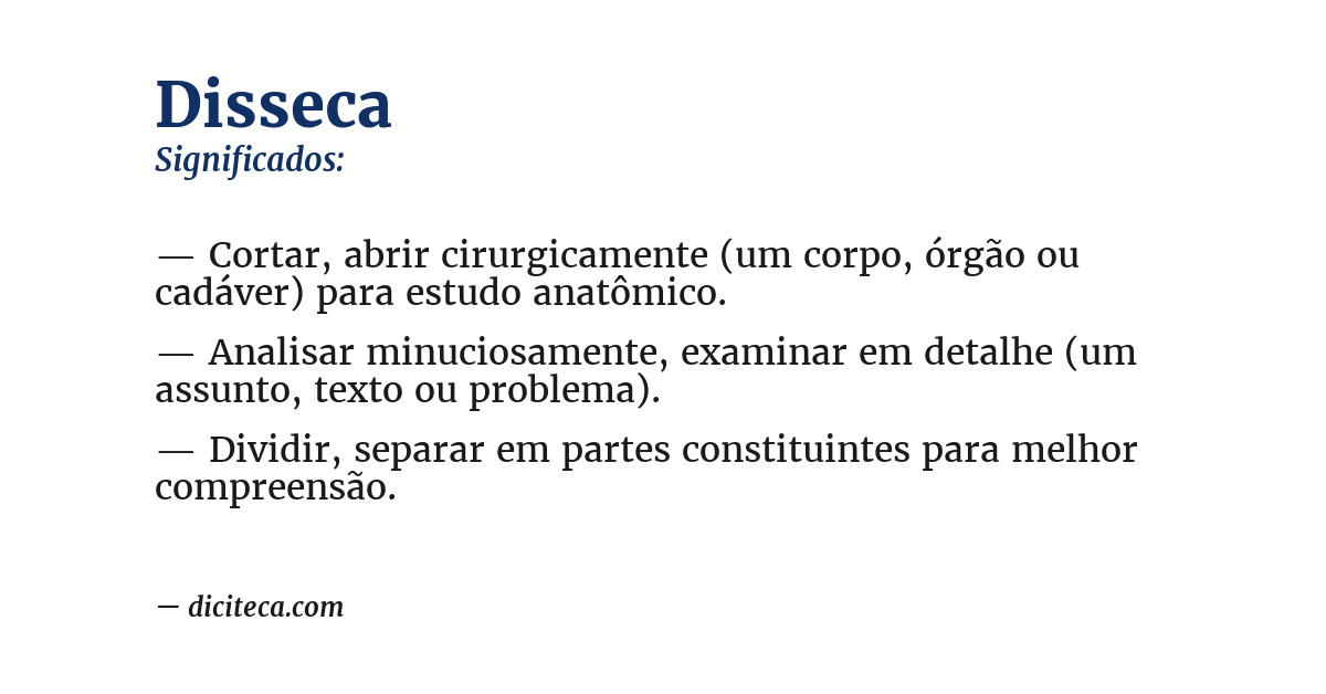 Significado de disseca
