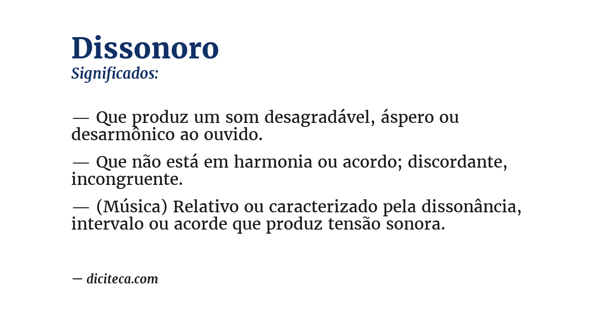 Significado de dissonoro
