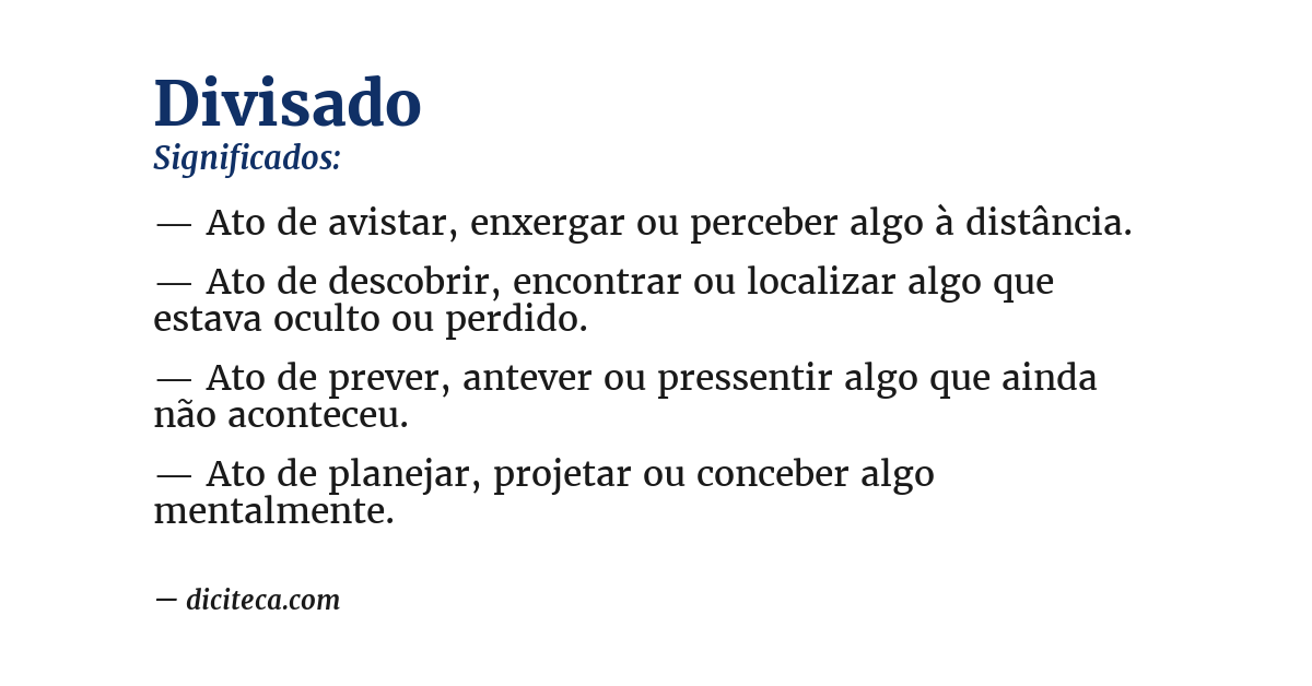 Significado de divisado