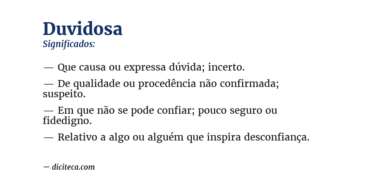 Significado de duvidosa
