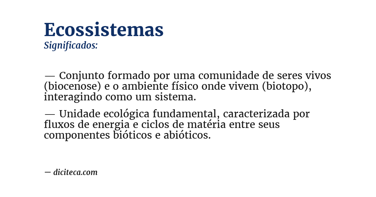 Significado de ecossistemas