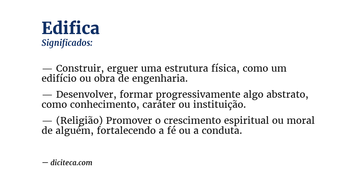 Significado de edifica