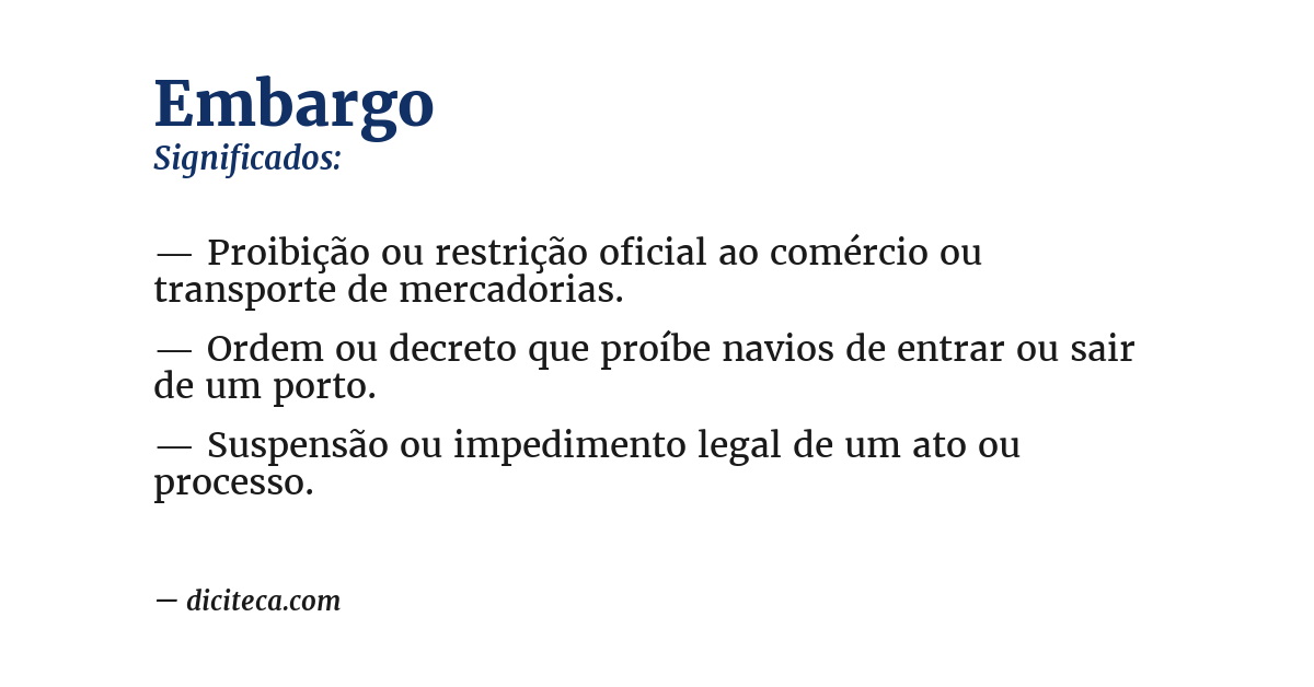 Significado de embargo
