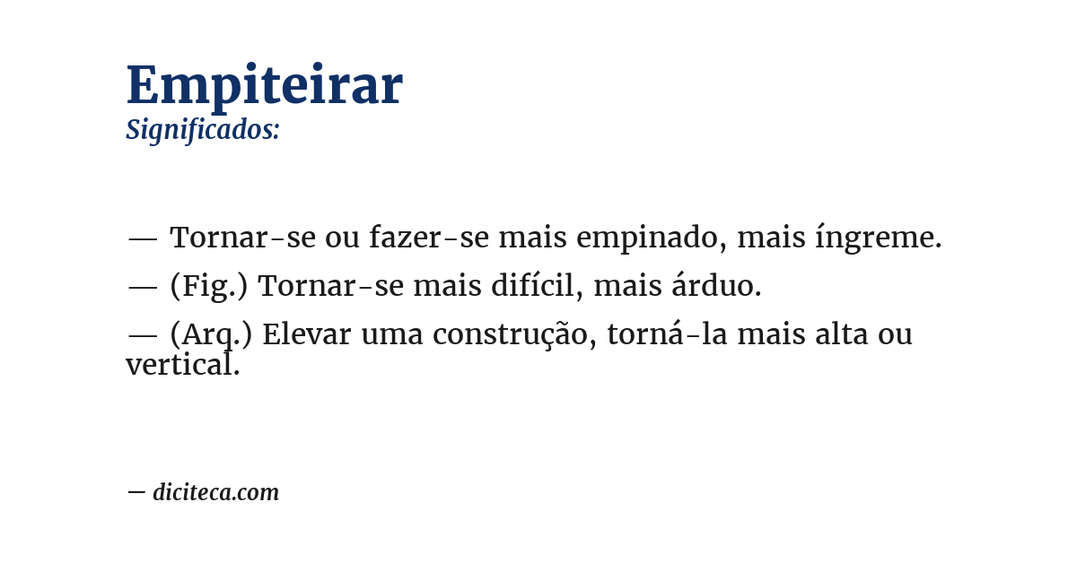 Significado de empiteirar