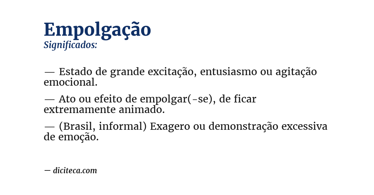 Significado de empolgação