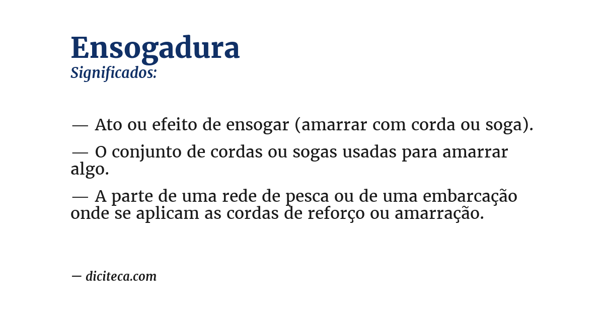 Significado de ensogadura