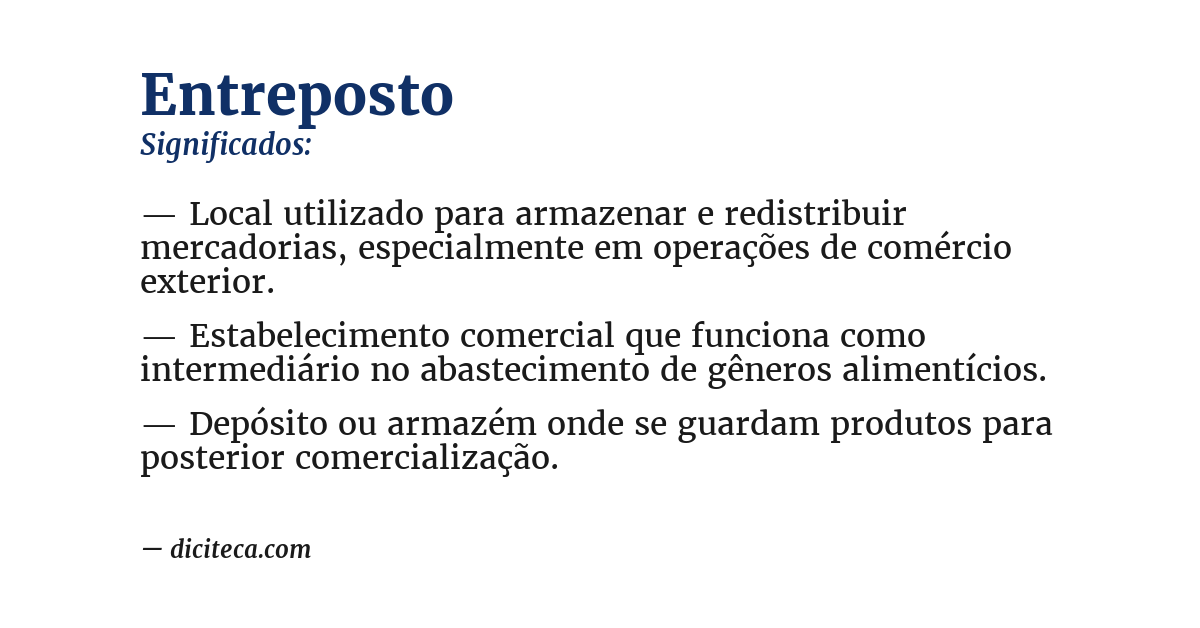 Significado de entreposto