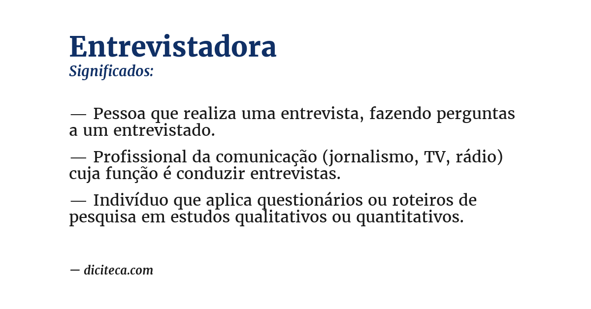 Significado de entrevistadora