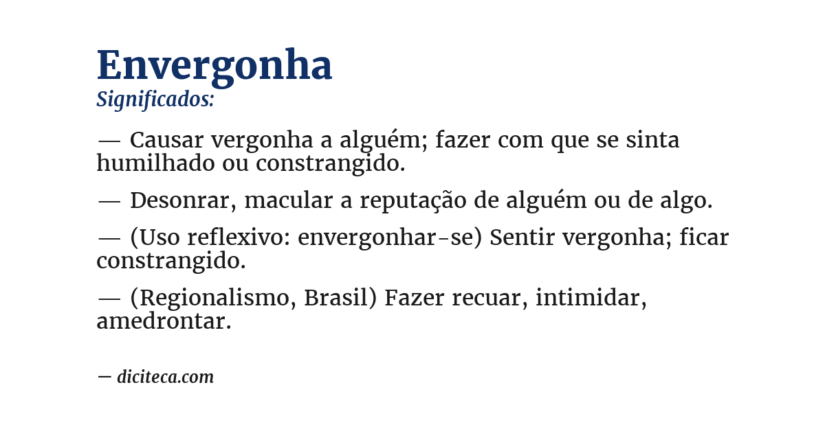 Significado de envergonha