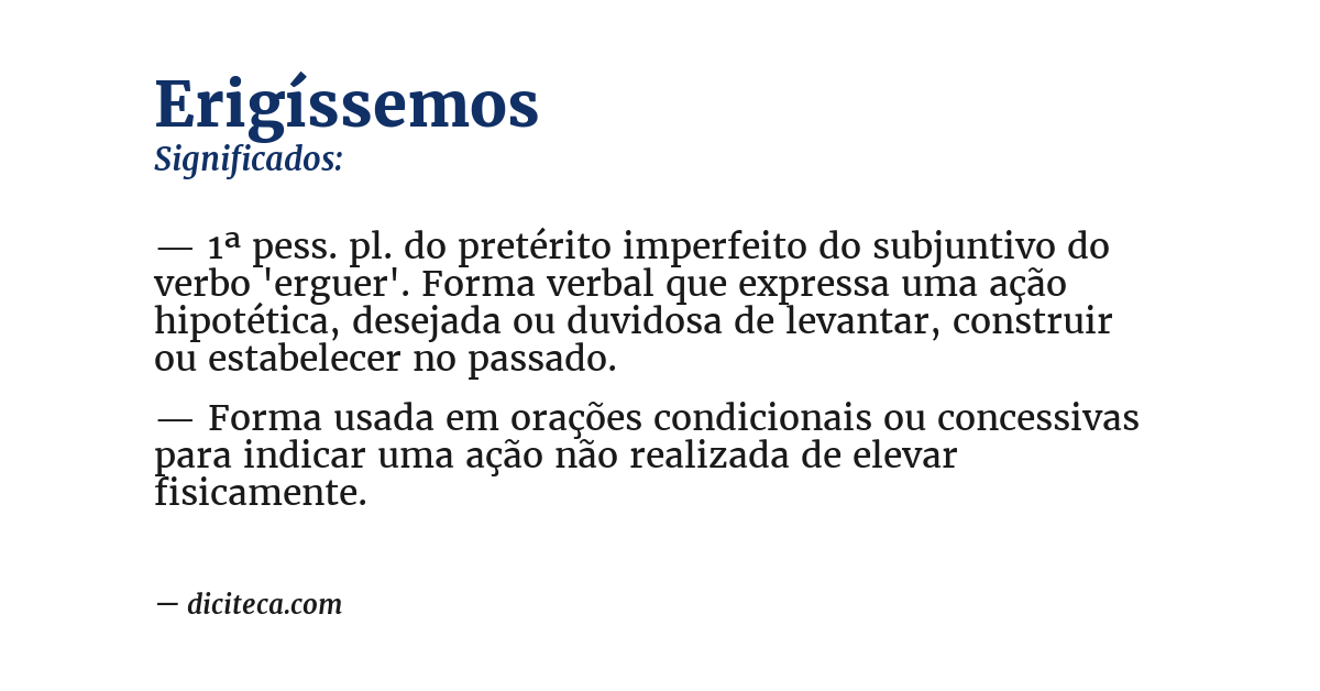 Significado de erigíssemos