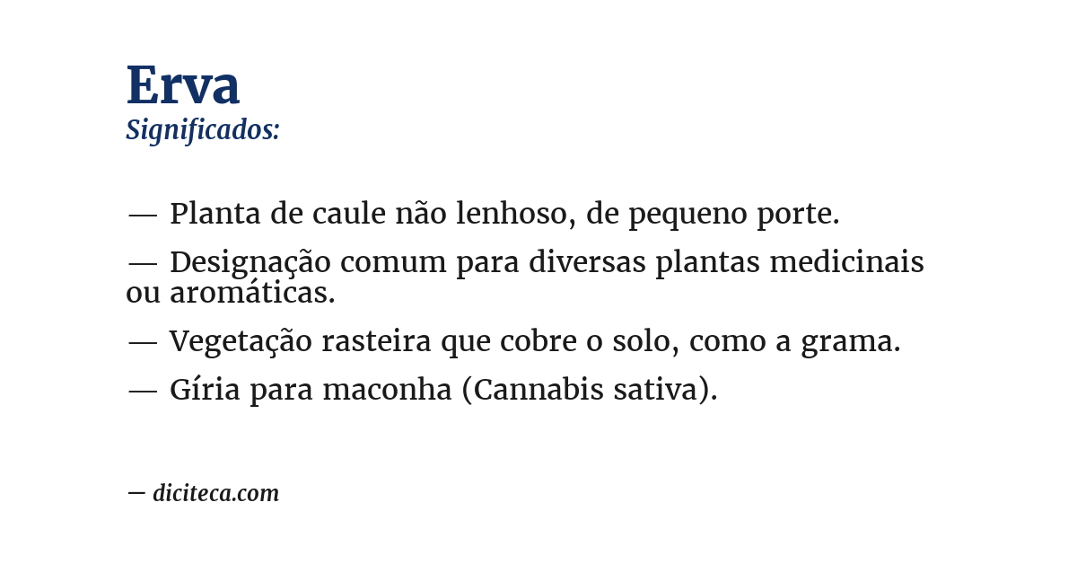 Significado de erva