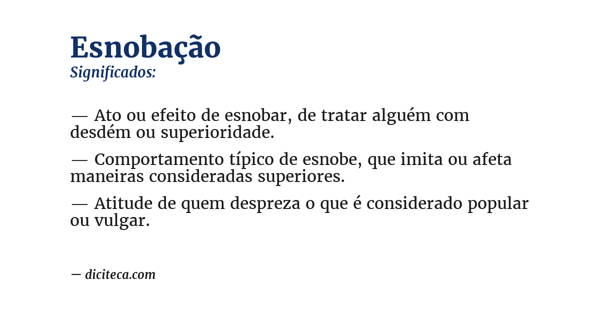 Significado de esnobação