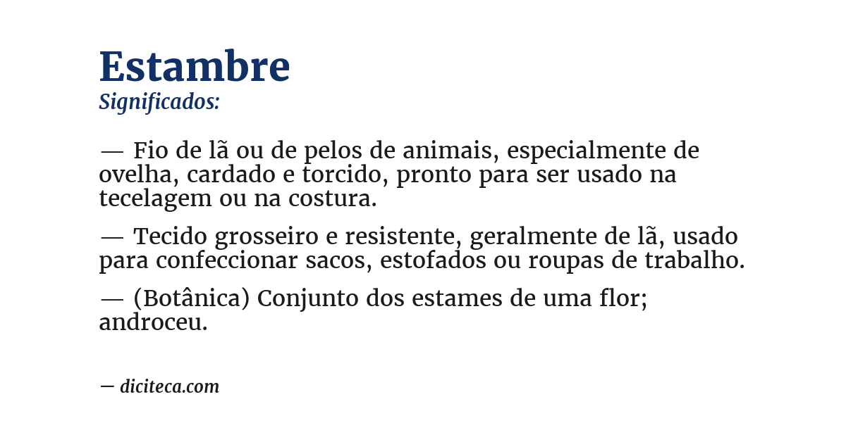 Significado de estambre