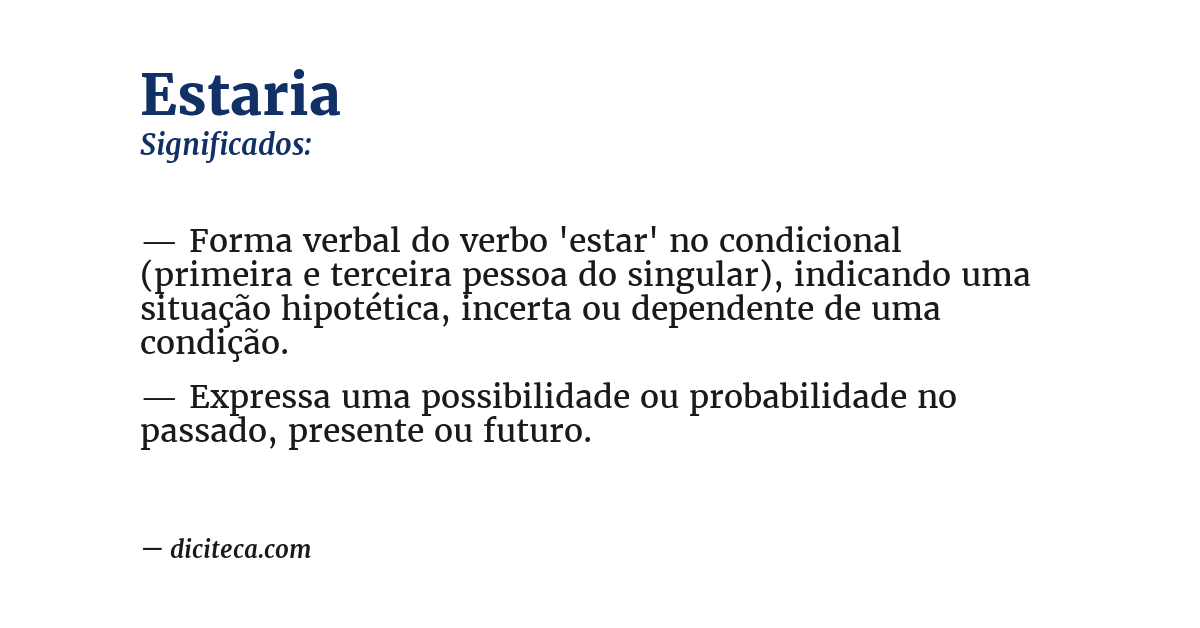 Significado de estaria