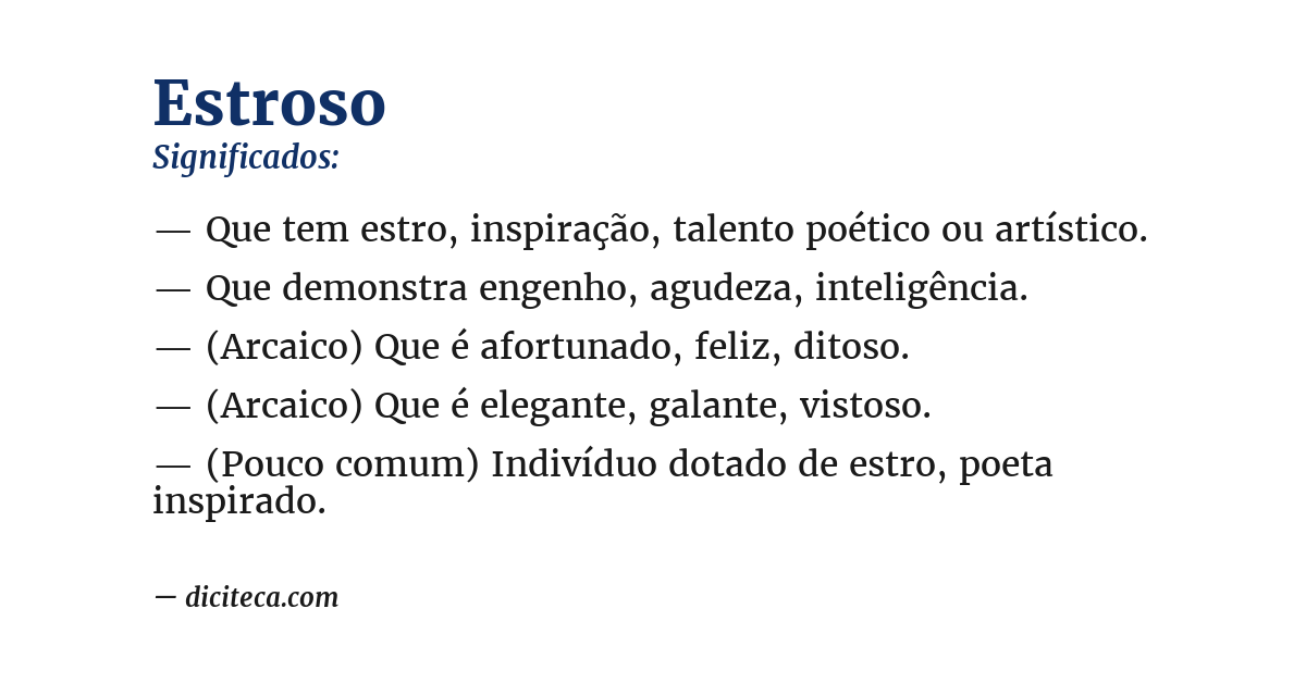 Significado de estroso