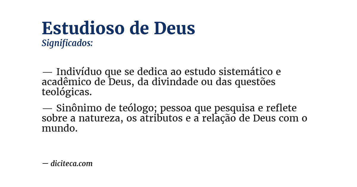 Significado de estudioso de deus