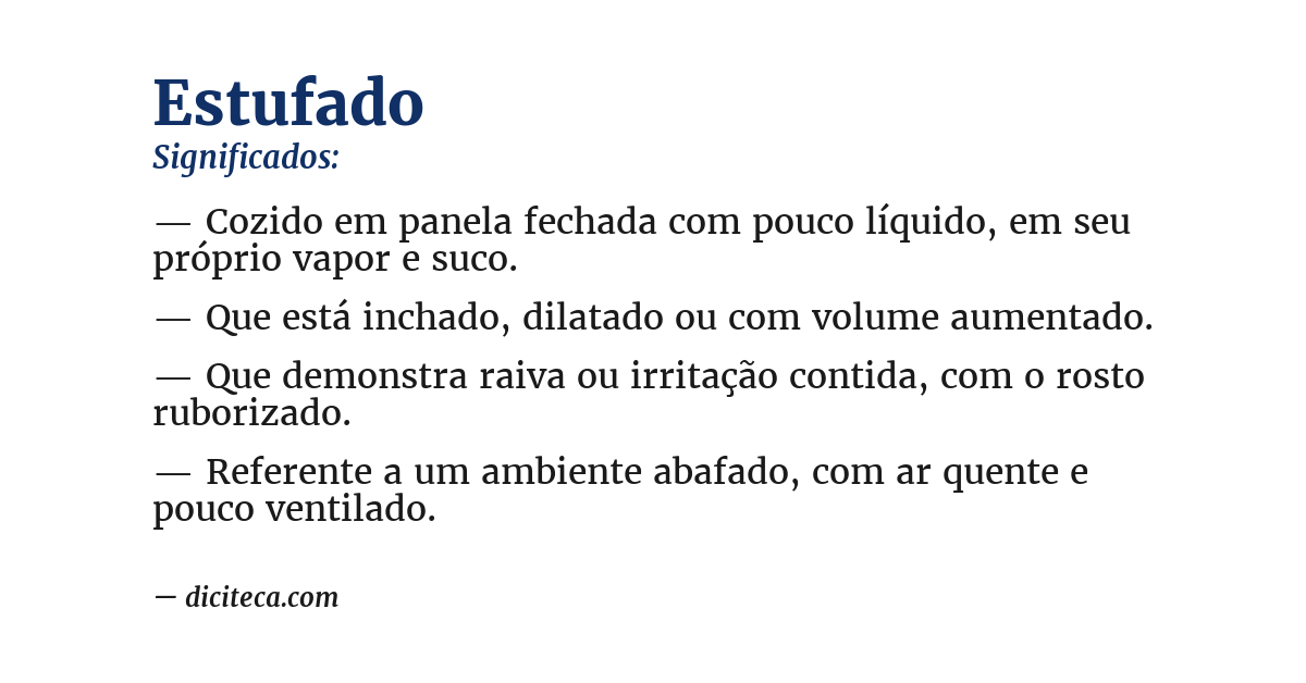 Significado de estufado