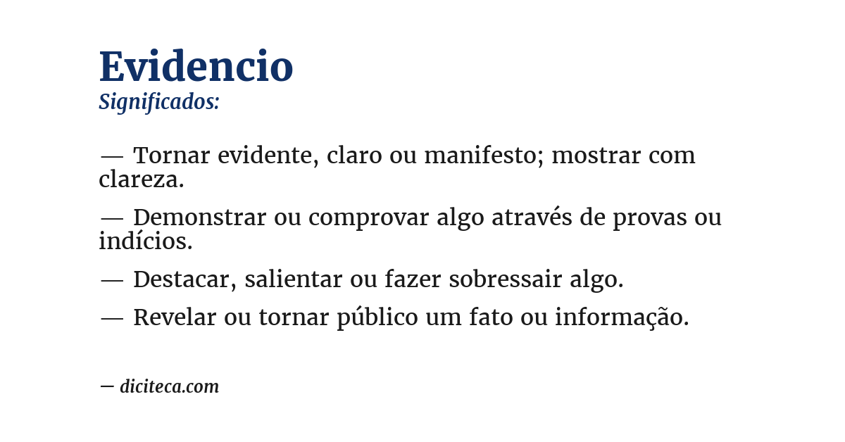 Significado de evidencio