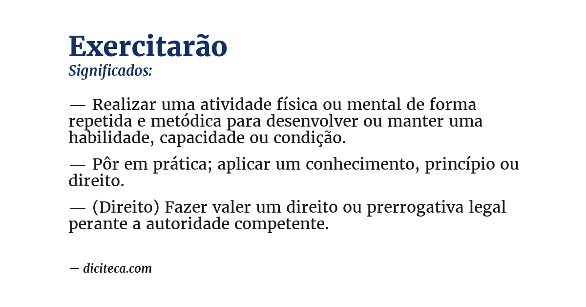 Significado de exercitarão