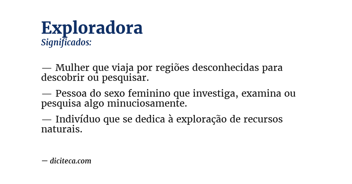 Significado de exploradora