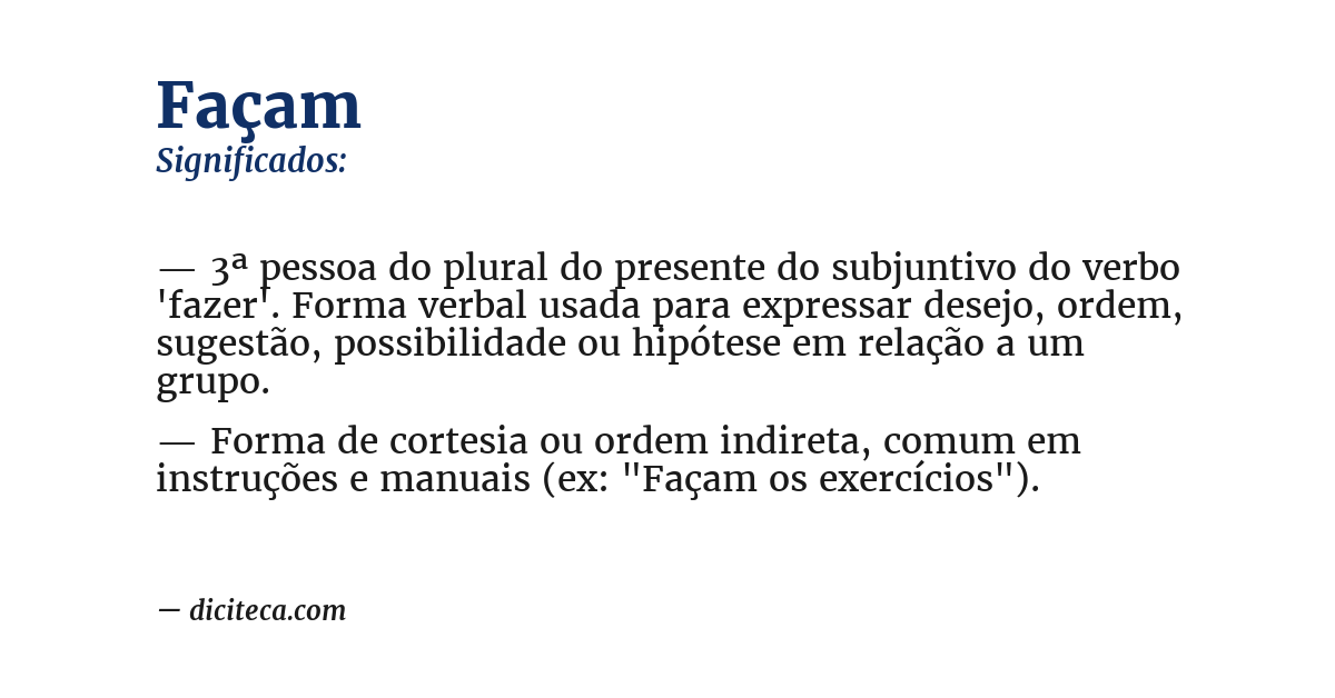 Significado de façam